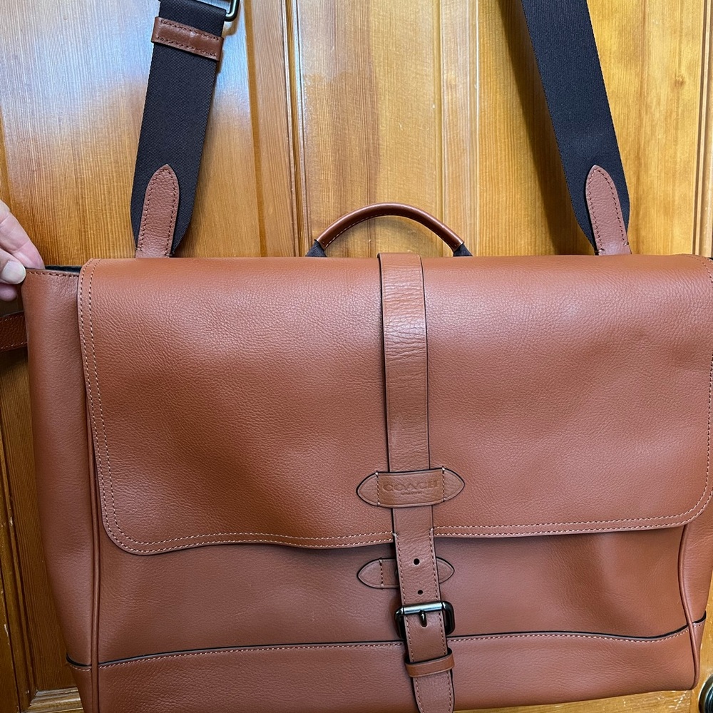Leather Coach laptop bag